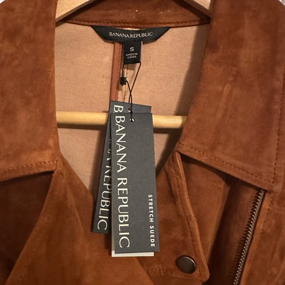 NWT ✨ Genuine Suede Banana Republic Moto Jacket - Small - Picture 5 of 9
